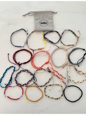 Assorted Multicolor String and Beaded Bracelets (17 bracelets)